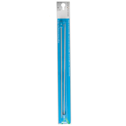 Pair of grey aluminium 3mm knitting needles
