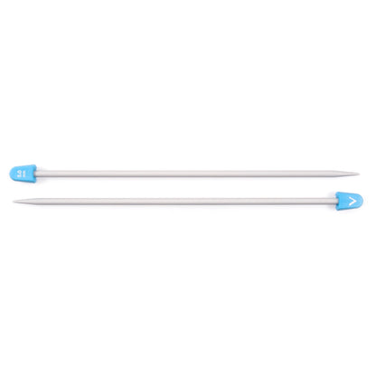 Pair of grey aluminium 5mm knitting needles