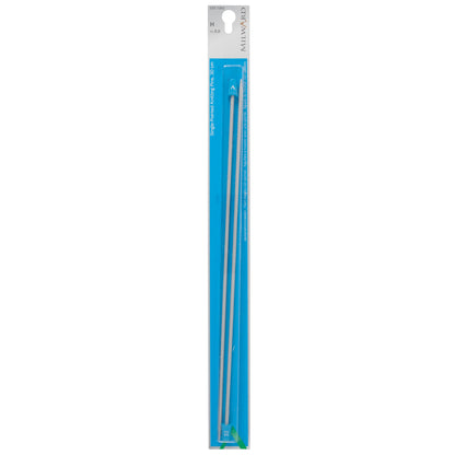 Milward 3.0mm single-ended pearl-grey aluminium knitting pins, 30cm