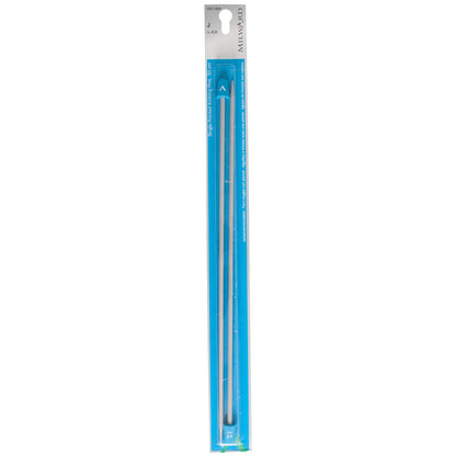 Milward 4.0mm single-ended pearl-grey aluminium knitting pins, 30cm