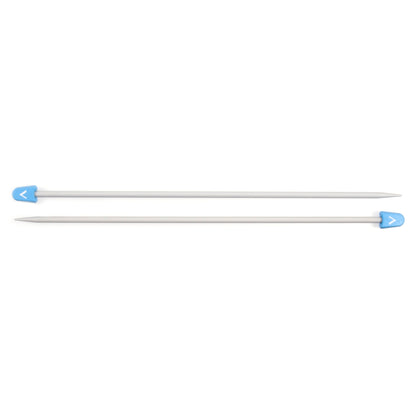 Milward 4.5mm single-ended pearl-grey aluminium knitting pins, 30cm
