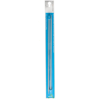 Milward 4.5mm single-ended pearl-grey aluminium knitting pins, 30cm
