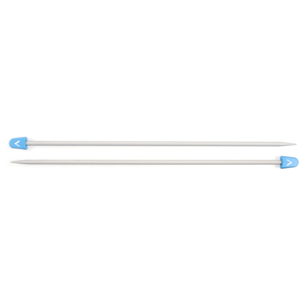 Milward 5.5mm single-ended pearl-grey aluminium knitting pins, 30cm
