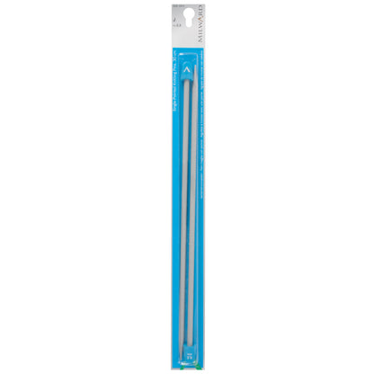 Milward 5.5mm single-ended pearl-grey aluminium knitting pins, 30cm