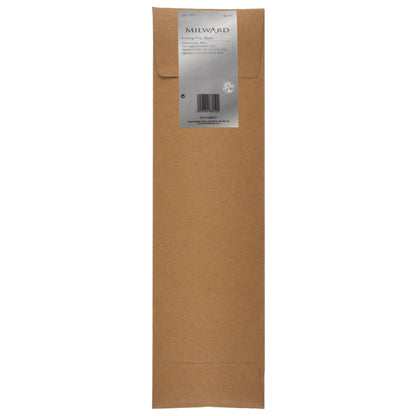 Milward 4.0mm aluminium knitting pins, 30cm, in a brown paper wrap