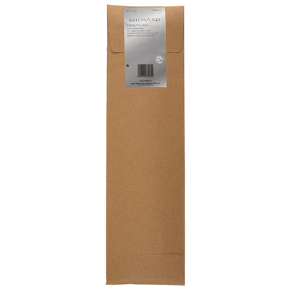 Milward 4.5mm aluminium knitting pins, 30cm, in a brown paper wrap