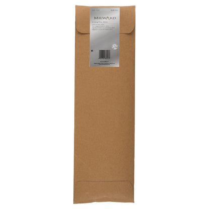 Milward 6.5mm aluminium knitting pins, 30cm, in a brown paper wrap