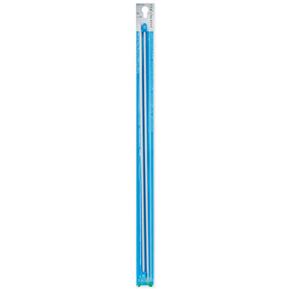 Pair of Milward 3.5mm pearl-grey aluminium knitting pins