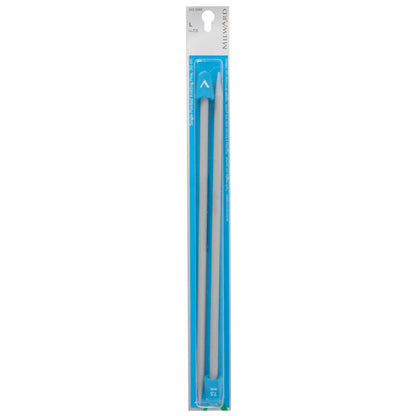 Pair of Milward 7.5mm grey plastic knitting pins