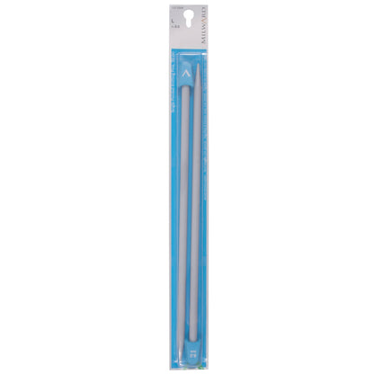 Pair of Milward 8mm grey plastic knitting pins