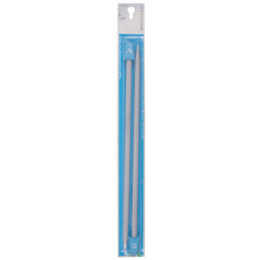 Pair of Milward 8mm grey plastic knitting pins