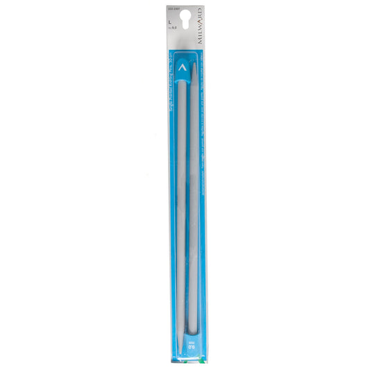 Pair of Milward 9mm grey plastic knitting pins