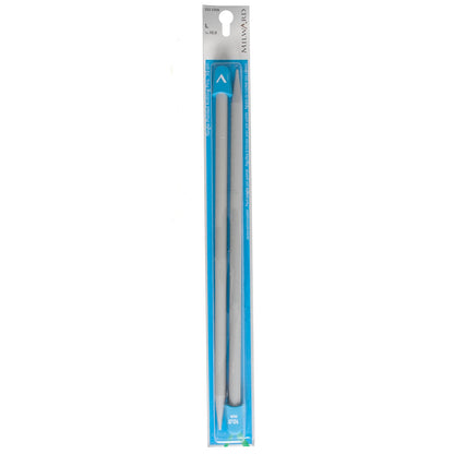 Pair of Milward 10mm grey plastic knitting pins