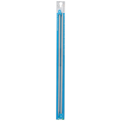Pair of Milward 6.5mm grey plastic knitting pins