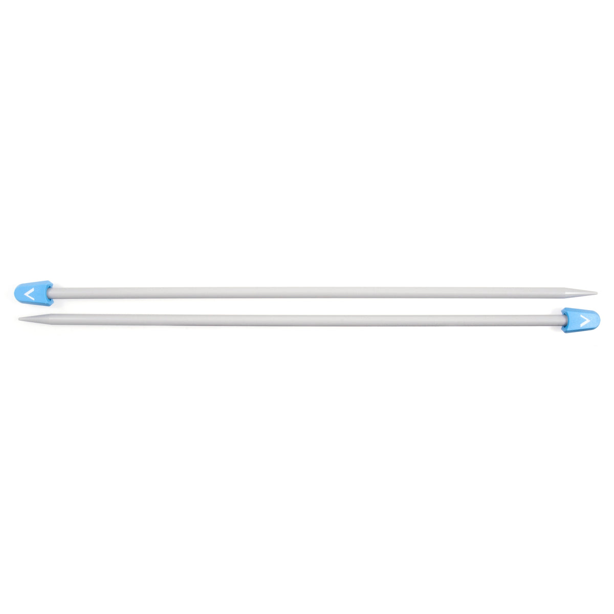 Pair of Milward 15mm grey plastic knitting pins