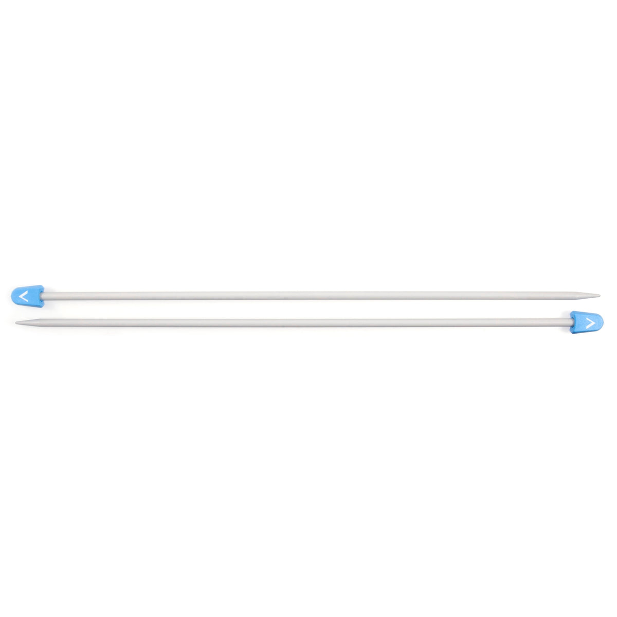 Pair of Milward 3.5mm pearl-grey aluminium knitting pins