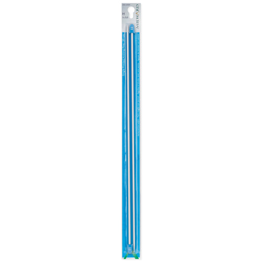 Pair of Milward 3.5mm pearl-grey aluminium knitting pins
