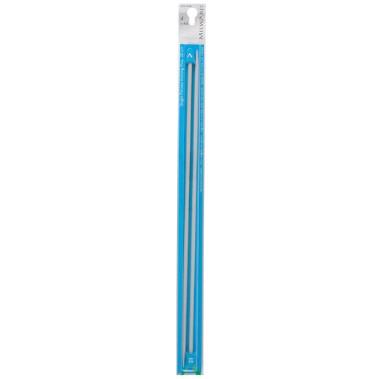 Pair of Milward 4.5mm pearl-grey aluminium knitting pins