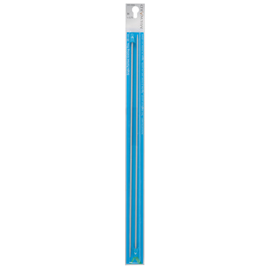 Pair of Milward 35cm single-ended aluminium knitting pins, 2.75mm