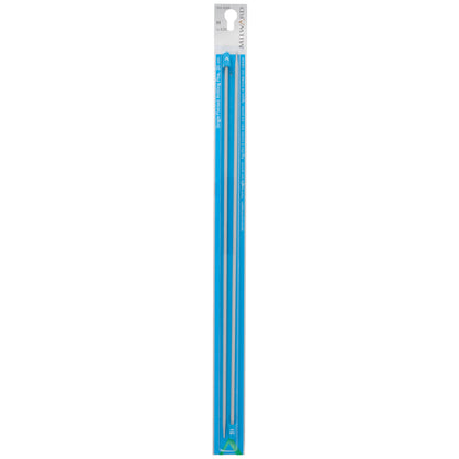Pair of Milward 35cm single-ended aluminium knitting pins, 3.25mm