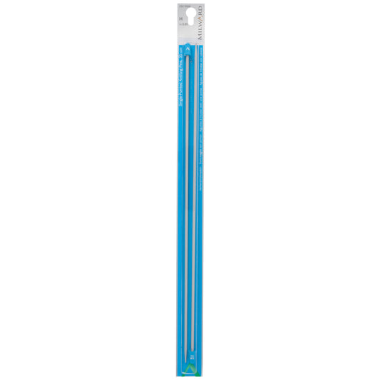Pair of Milward 35cm single-ended aluminium knitting pins, 3.25mm