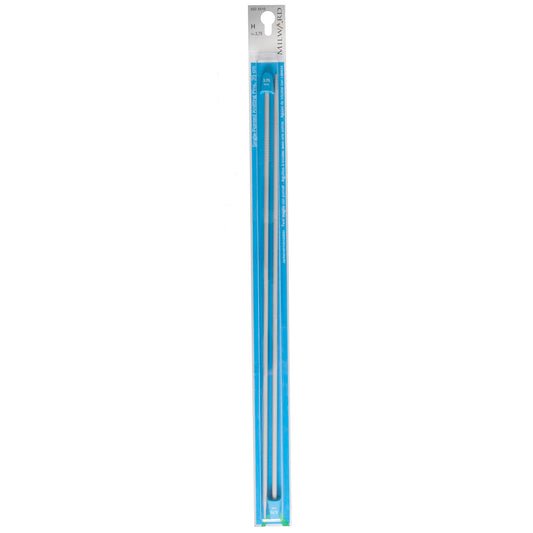 Pair of Milward 35cm single-ended aluminium knitting pins, 3.75mm