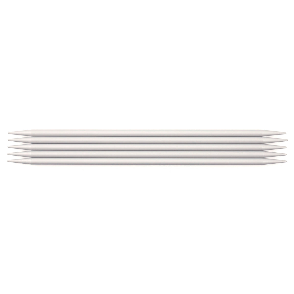 Set of five Milward 20cm double-pointed aluminium knitting pins, 4mm