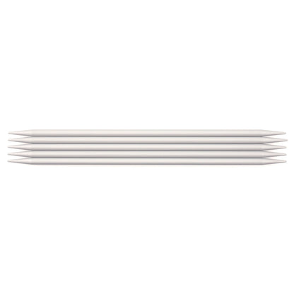 Set of five Milward 20cm double-pointed aluminium knitting pins, 4mm
