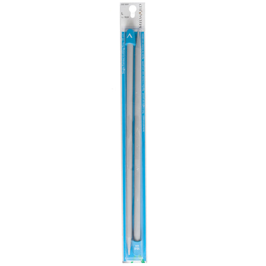 Pair of Milward 35cm single-ended plastic knitting pins, 10mm