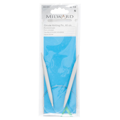 Milward 40cm fixed circular knitting needle with grey aluminium tips, 7mm