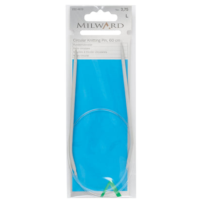 Milward 60cm circular knitting needle in 3.75mm with grey metal tips and cable
