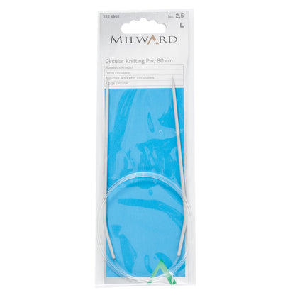 Milward 80cm circular knitting needle in 2.5mm with grey metal tips and cable