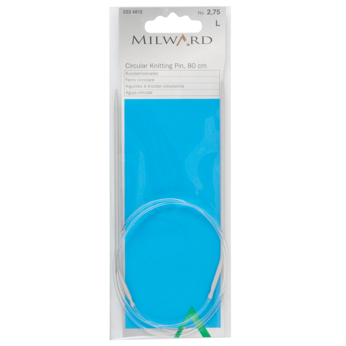 Milward 80cm circular knitting needle in 2.75mm with grey metal tips and cable