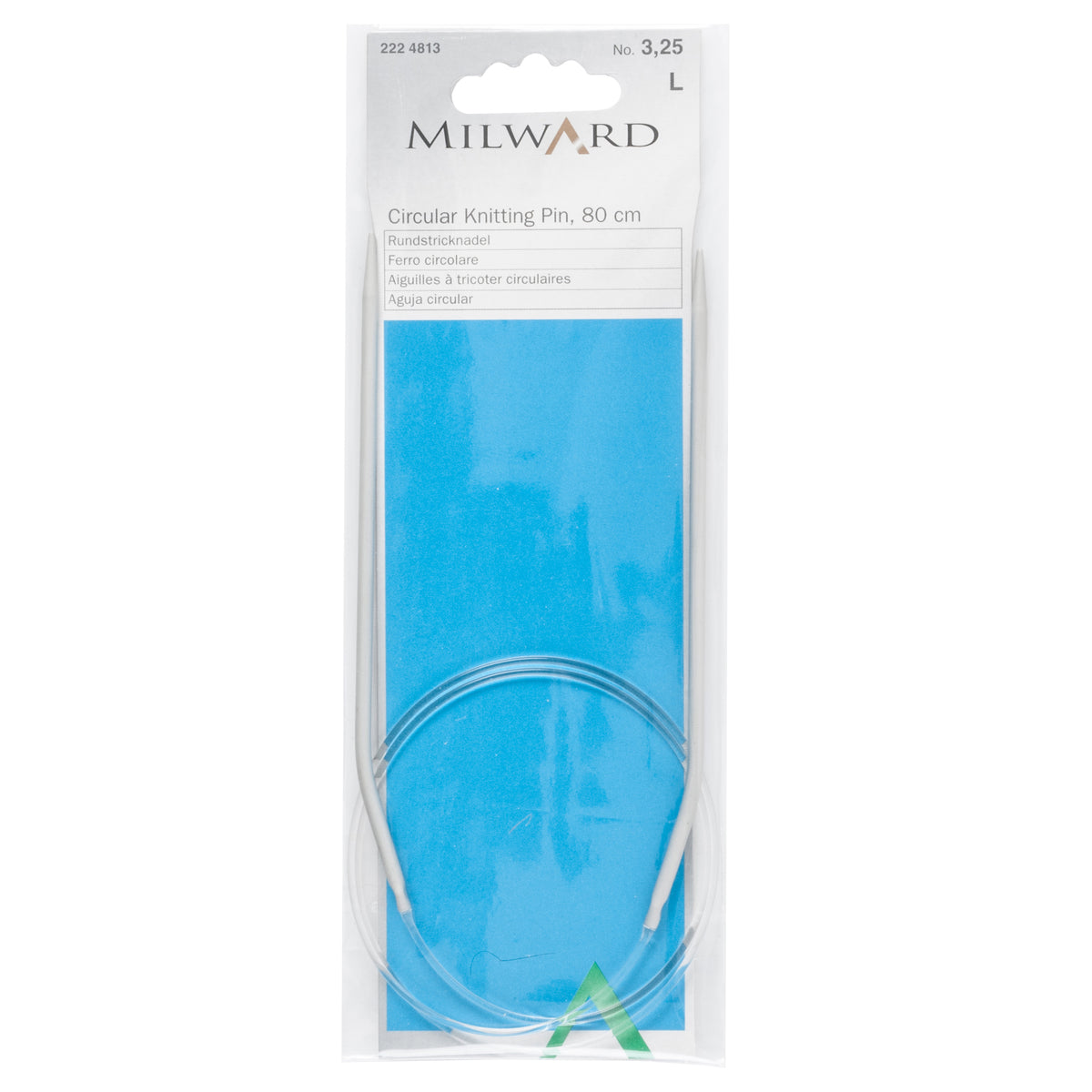 Milward 80cm circular knitting needle in 3.25mm with grey metal tips and cable