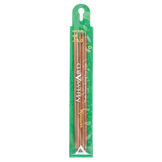 Set of five Milward 3mm bamboo double-pointed knitting needles