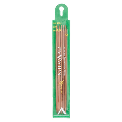 Set of five Milward 3.5mm bamboo double-pointed knitting needles