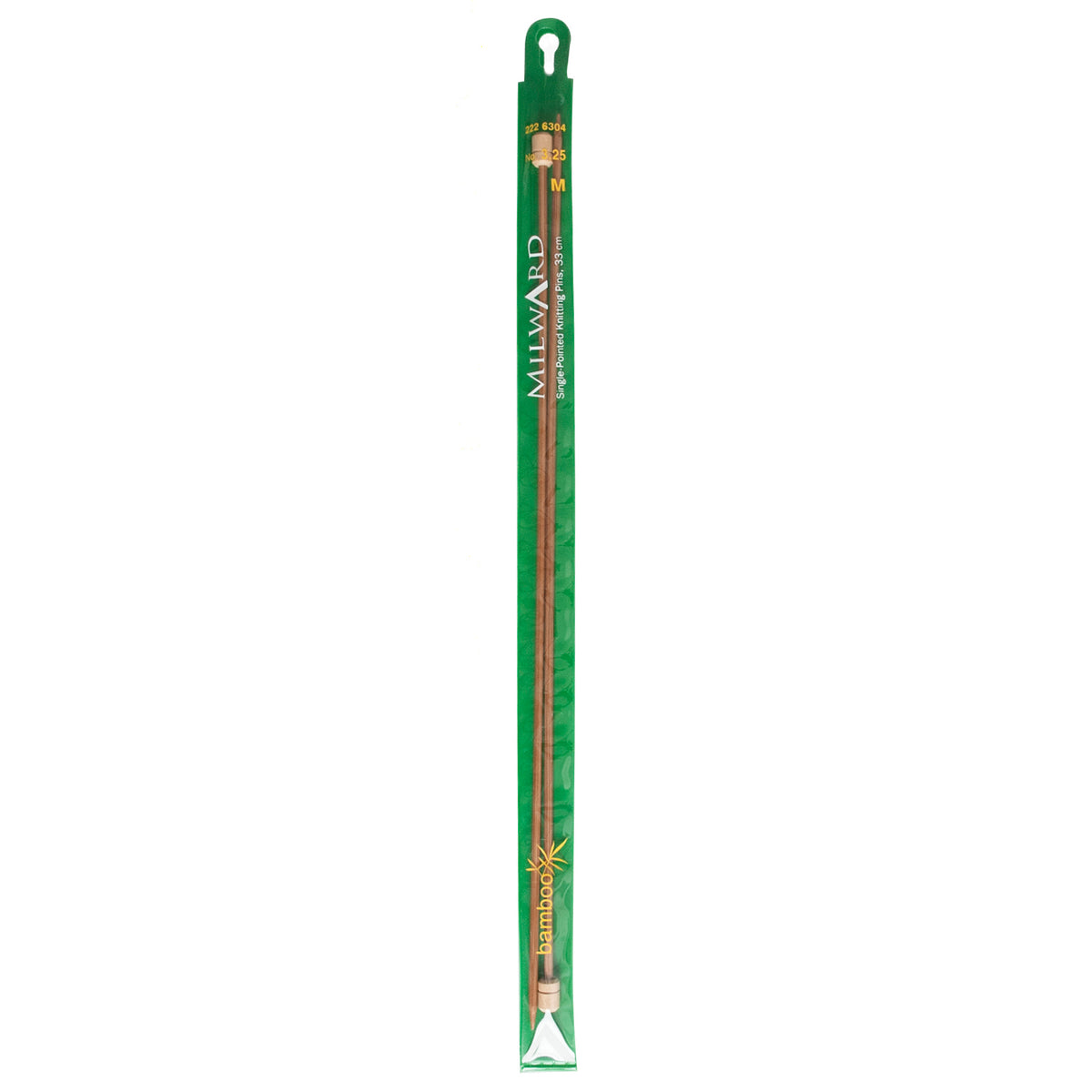 Pair of Milward 3.25mm bamboo single-ended knitting needles