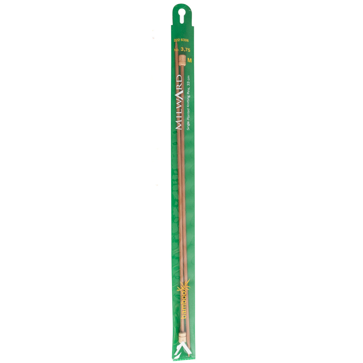 Pair of Milward 3.75mm bamboo single-ended knitting needles