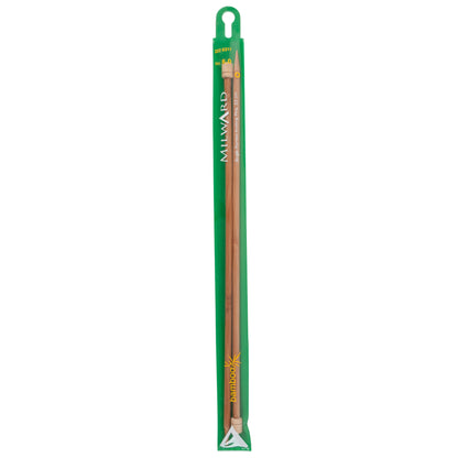 Pair of Milward bamboo single-ended knitting needles, 6mm