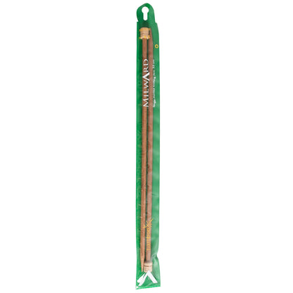 Pair of Milward bamboo single-ended knitting needles, 6.5mm