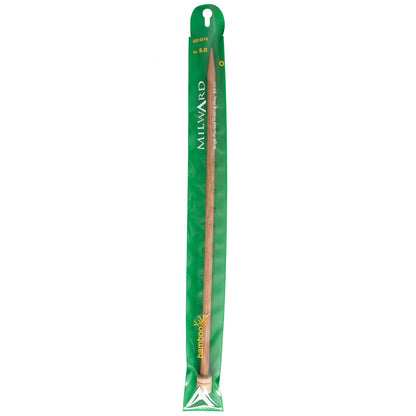 Pair of Milward bamboo single-ended knitting needles, 8mm