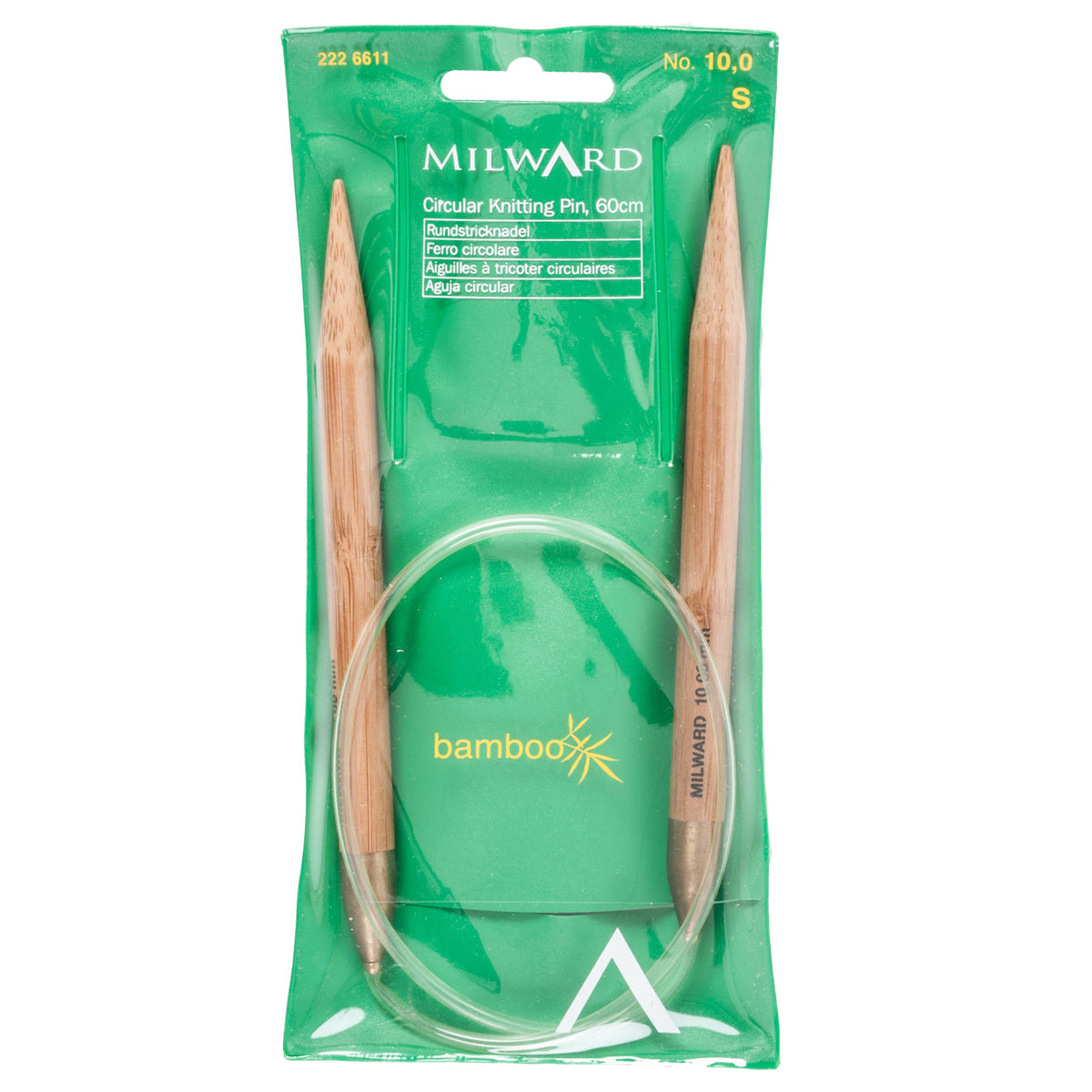 Milward bamboo fixed circular knitting needle, 60cm, 10mm