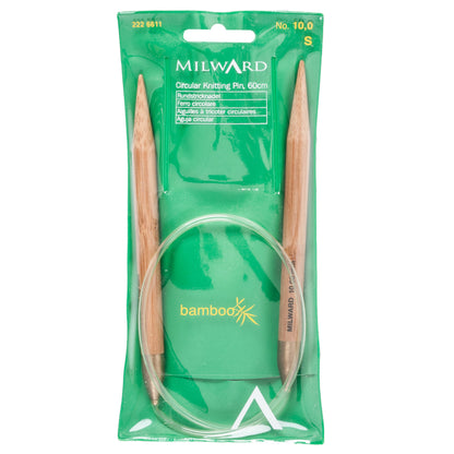 Milward bamboo fixed circular knitting needle, 60cm, 10mm