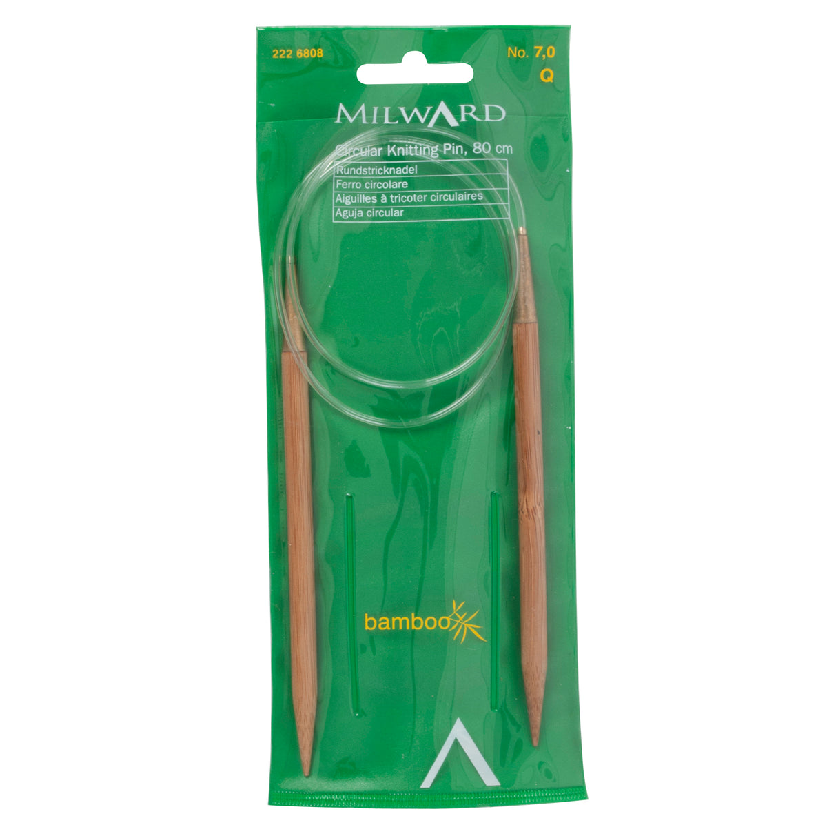 Milward bamboo fixed circular knitting needle, 80cm, 7mm