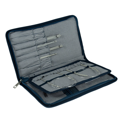 Milward denim zip-up interchangeable knitting needle case