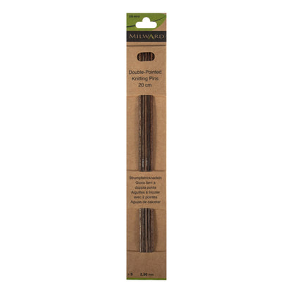 Set of 5 Milward wooden double-pointed knitting needles, 2.5mm