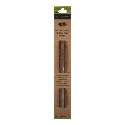 Set of 5 Milward wooden double-pointed knitting needles, 3mm