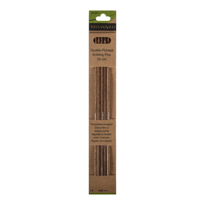 Set of 5 Milward wooden double-pointed knitting needles, 4mm