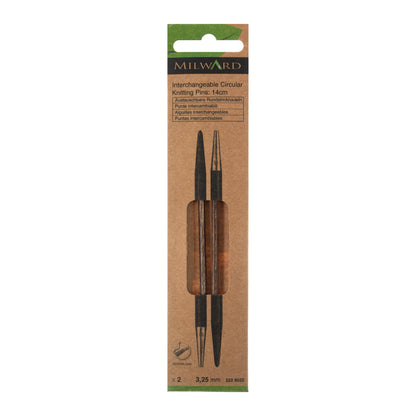 Milward wooden interchangeable circular knitting needle tips, 3.25mm