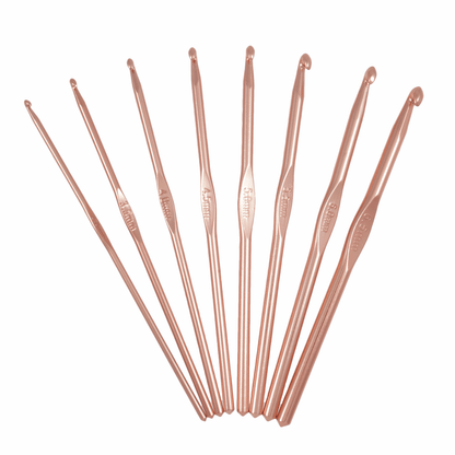Milward Rose Gold Crochet Hook Set - Set of 8